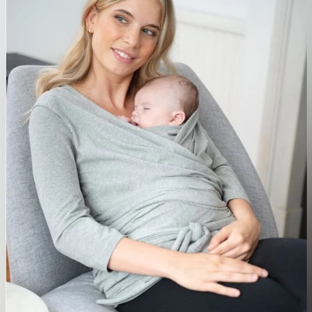 Seraphine Grey Cotton 3/4 Sleeve Skin to Skin Top Babywear Size S like new